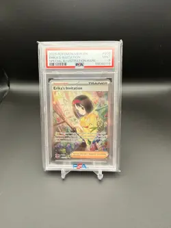2023 POKEMON MEW EN-151 SPECIAL ILLUSTRATION RARE #203 ERIKA'S INVITATION PSA 9 - Image 1