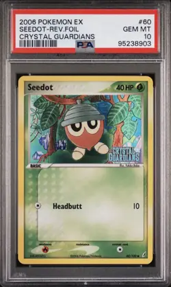 Pokemon Seedot Card PSA 10 EX Crystal Guardians Reverse Holo 60/100 - Image 1