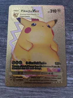Pikachu VMAX Pokemon Gold Foil Card (Fan Art) - Image 1