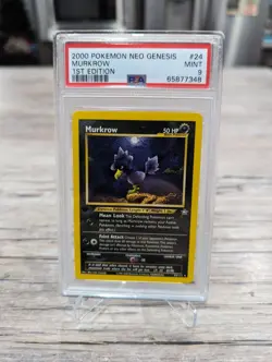 PSA 9 - Neo Discovery 1st Edition Murkrow RARE Pokemon - Image 1