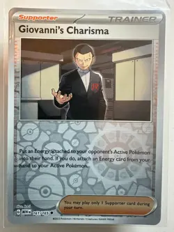 POKEMON 151 ENGLISH REVERSE HOLO GIOVANNI'S CHARISMA 161/165 MEW EN - Image 1