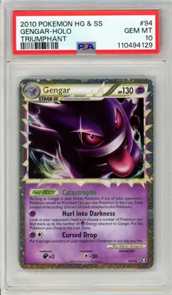 Pokemon Gengar Prime #94 HGSS Triumphant PSA 10 Gem Mint - Image 1