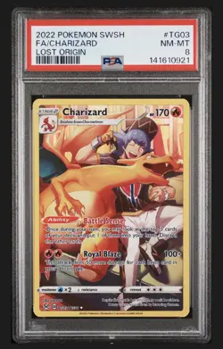 2022 Pokemon SWSH FA/CHARIZARD LOST ORIGIN TG03/TG30 Psa 8 - Image 1