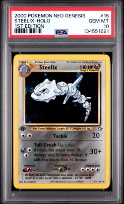 Steelix Holo 1st Edition PSA 10 2000 Pokemon Neo Genesis 1st Edition #15 - Image 1