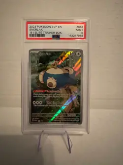 2023 POKEMON SVP EN-SV BLACK STAR PROMO 051 SNORLAX 151 ELITE TRAINER BOX PSA 9 - Image 1