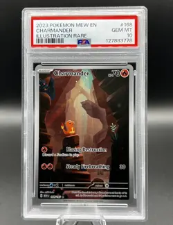 2023 POKEMON MEW EN-151 ILLUSTRATION RARE #168 CHARMANDER PSA 10 - Image 1