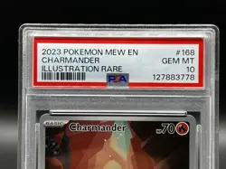 2023 POKEMON MEW EN-151 ILLUSTRATION RARE #168 CHARMANDER PSA 10 - Image 2
