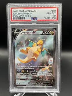 Dragonite V 2021 Pokemon SwSh Evolving Skies #192/203 Alt Art PSA 10 - Image 1