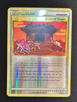Burned Tower REVERSE HOLO 71/90 - Pokemon TCG HGSS Undaunted - Image 1