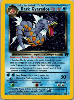 Dark Gyarados 8/82 Holo Rare Team Rocket Pokemon NM - Image 1