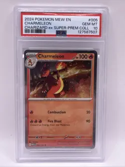2024 Pokemon MEW 151 Charmeleon Charizard Premium Collection Promo #005 PSA 10 - Image 1