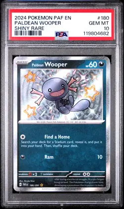 2024 POKEMON PAF EN-PALDEAN FATES SHINY RARE #180 PALDEAN WOOPER PSA 10 - Image 1