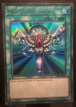 Yu-Gi-Oh Monster Reborn LOB-EN118 25th Anniversary Reprint Ultra Rare - Image 1