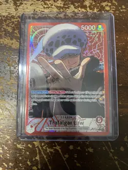 One Piece The Azure Sea's Seven Trafalgar Law OP14-001 Alternate Art Leader Foil - Image 1