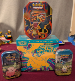 Pokemon TCG Ascended Heroes ETB, Mini Tins, Mega Charizard Y EX Tin - Lot of 4 - Image 1