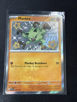 Mankey 169/091 SV: Paldean Fates Shiny Rare Holo Pokemon TCG Near Mint - Image 1