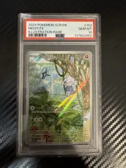 Meditite 153/142 PSA 10 - Stellar Crown- Pokemon Holo Full Art Illustration Rare - Image 1