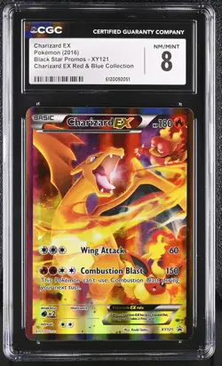 CHARIZARD EX Black Star Promo Red & Blue Collection #XY121 CGC 8 Pokemon - Image 1