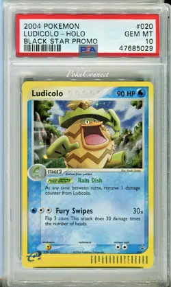 PSA 10 GEM MINT Pokemon Ludicolo Holo Black Star Promo 2004 #020 - Image 1
