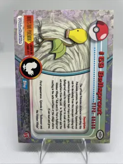 Bellsprout #69 1999 Topps Pokemon TV Animation Edition Series 1 - Image 2