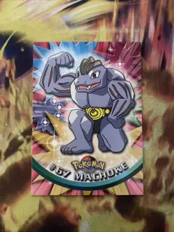 Machoke - Pokemon - #67 - Topps - TV Animation Edition - Light Play Blue Logo - Image 1