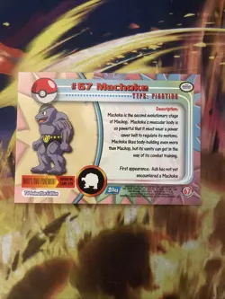 Machoke - Pokemon - #67 - Topps - TV Animation Edition - Light Play Blue Logo - Image 2