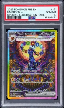 2025 POKEMON PRE EN-PRISMATIC EVOLUTIONS #161 UMBREON EX PSA 10 - Image 1