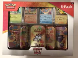 Pokemon Scarlet & Violet 151 Mini Tin 5-Pack Costco Exclusive New Factory Sealed - Image 1
