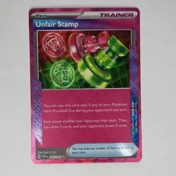 Pokemon Unfair Stamp 165/167 Ace SPEC Rare Trainer Holo Twilight Masquerade - Image 1