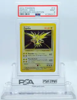2002 POKEMON LEGENDARY COLLECTION ZAPDOS #19 REVERSE HOLO PSA 9 MINT #41384317 - Image 1