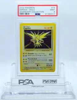 2002 POKEMON LEGENDARY COLLECTION ZAPDOS #19 REVERSE HOLO PSA 9 MINT #41384317 - Image 2