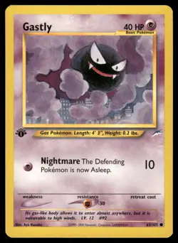 2* Pokemon Cards Gastly 65/105 1st Edition Neo Destiny Common - Image 1