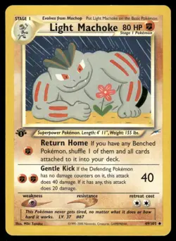2* Pokemon Cards Light Machoke 49/105 1st Edition Neo Destiny Uncommon - Image 1