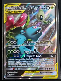 Pokemon TCG Celebi & Venusaur GX Holo Ultra Rare Card SM167 NM - Image 1