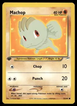 2* Pokemon Cards Machop 73/105 1st Edition Neo Destiny Common - Image 1