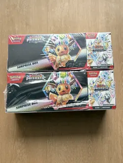Lot Of 2 Sam’s Club Pokemon Prismatic Evolutions Surprise Box + Booster Bundle - Image 1