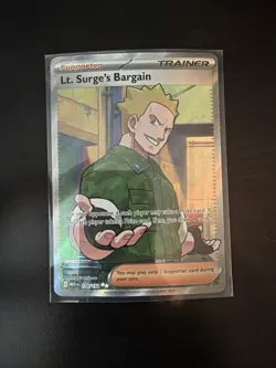 Pokemon TCG Lt. Surge's Bargain Full Art Holo Rare 170/132 Mega Evolutions M/NM - Image 1