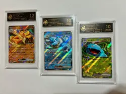 Pokemon Japanese Charizard Blastoise Venusaur ex SV2a RR Pristine 10 Trio Graded - Image 1
