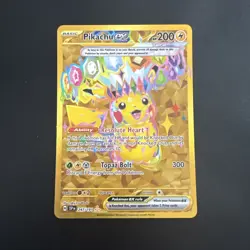 Pokemon TCG Sv08: Surging Sparks Pikachu EX 247/191 Gold Hyper Rare Holo - Image 1