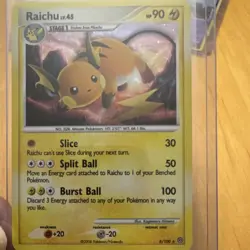 Pokemon TCG Raichu Stormfront 8/100 Holo Rare 90HP English Card - Image 1