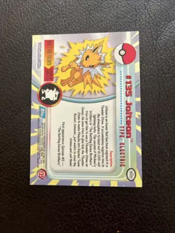 Pokemon TCG #135 Jolteon Topps Series 3 Non Holo Blue Label TV Animation Edition - Image 2