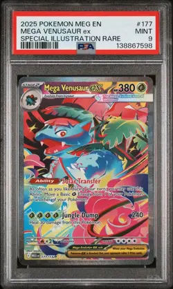 2025 POKEMON MEG EN-MEGA EVOLUTION #177 MEGA VENUSAUR EX PSA 9 MINT - Image 1