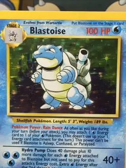 Pokemon TCG Blastoise 002/102 Base Set Unlimited Holo Rare Vintage 1999 WOTC - Image 3