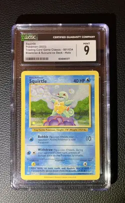 2023 POKEMON CLB-CLASSIC BLASTOISE & SUICUNE EX DECK #001 SQUIRTLE CGC 9 - Image 1