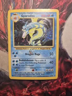 Pokemon TCG Gyarados 6/102 Base Set Unlimited Holo Rare HP - Image 1
