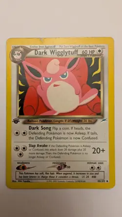 Pokemon TCG Dark Wigglytuff Neo Destiny 40/105 First Edition Uncommon - Image 1