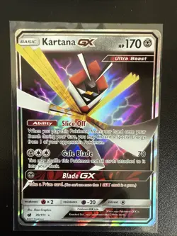 2017 Kartana GX ULTRA RARE 70/111 Crimson Invasion Card Pokemon TCG Holo Foil - Image 1