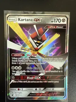 2017 Kartana GX ULTRA RARE 70/111 Crimson Invasion Card Pokemon TCG Holo Foil - Image 2