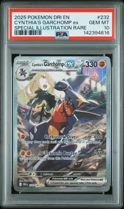 2025 POKEMON DRI EN-DESTINED RIVALS #232 CYNTHIA'S GARCHOMP EX PSA 10 - Image 1