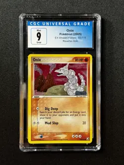 CGC 9 ERROR Pokemon Onix #65Unseen Forces INVERTED HOLO LAYER! - Image 1
